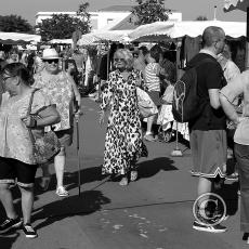 Stylish lady in market